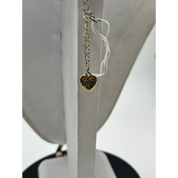 Betsey Johnson Multistrand Webb Bows Pink Beads Crystals Black Heart Necklace - Picture 5 of 10